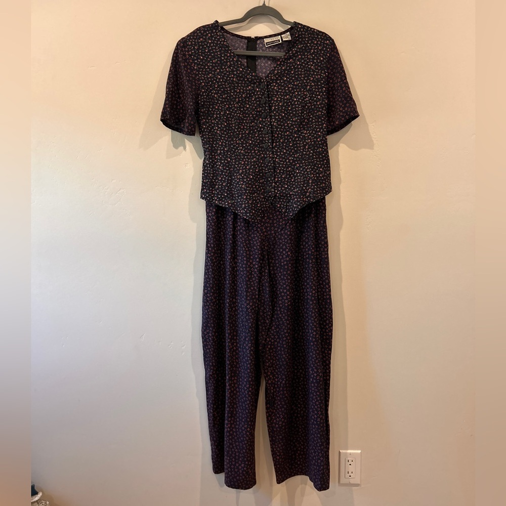 Ulterior Motives Two-Toned Floral Jumpsuit